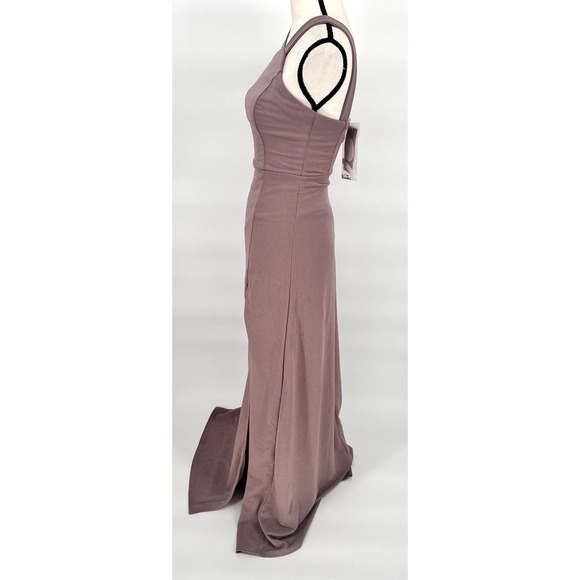 Birdy Grey Gene Bridesmaid Dress XS Dark Mauve Crepe‎ Gown - Picture 5 of 13